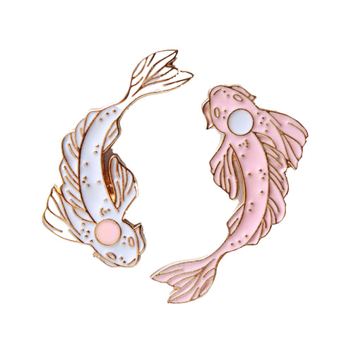 Peces Koi Rosa Y Blanco (Par)